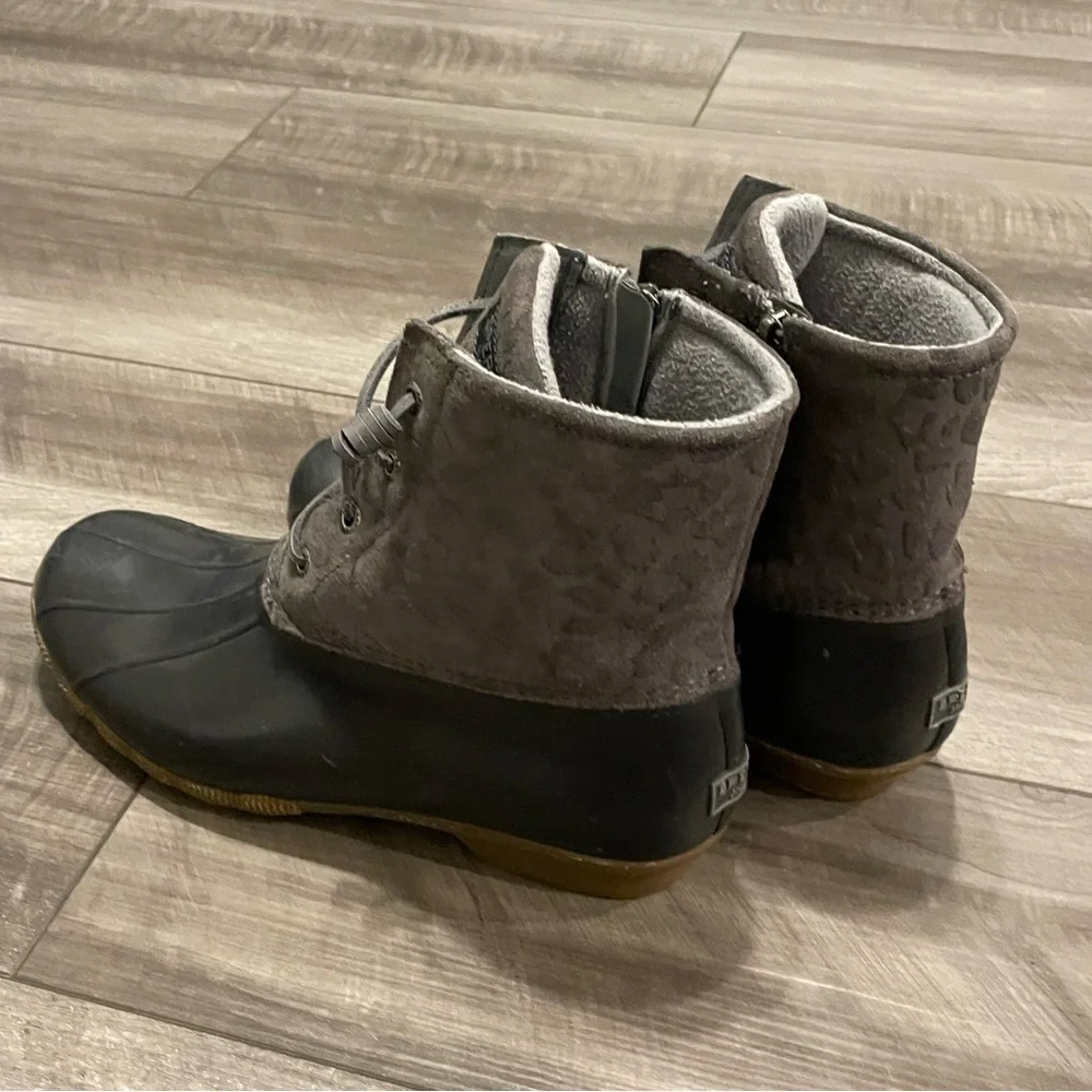 Sperry Women's Charcoal and Black Winter Boots Size 10